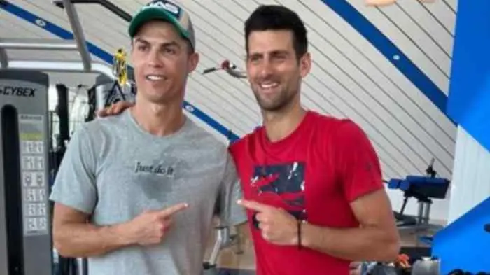 WATCH: Djokovic 
trains with Ronaldo
in Dubai